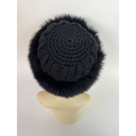 Vintage Neiman Black Fuzzy Hat 55% Wool 45% Acrylic Made In Italy Womens Winter main image 15